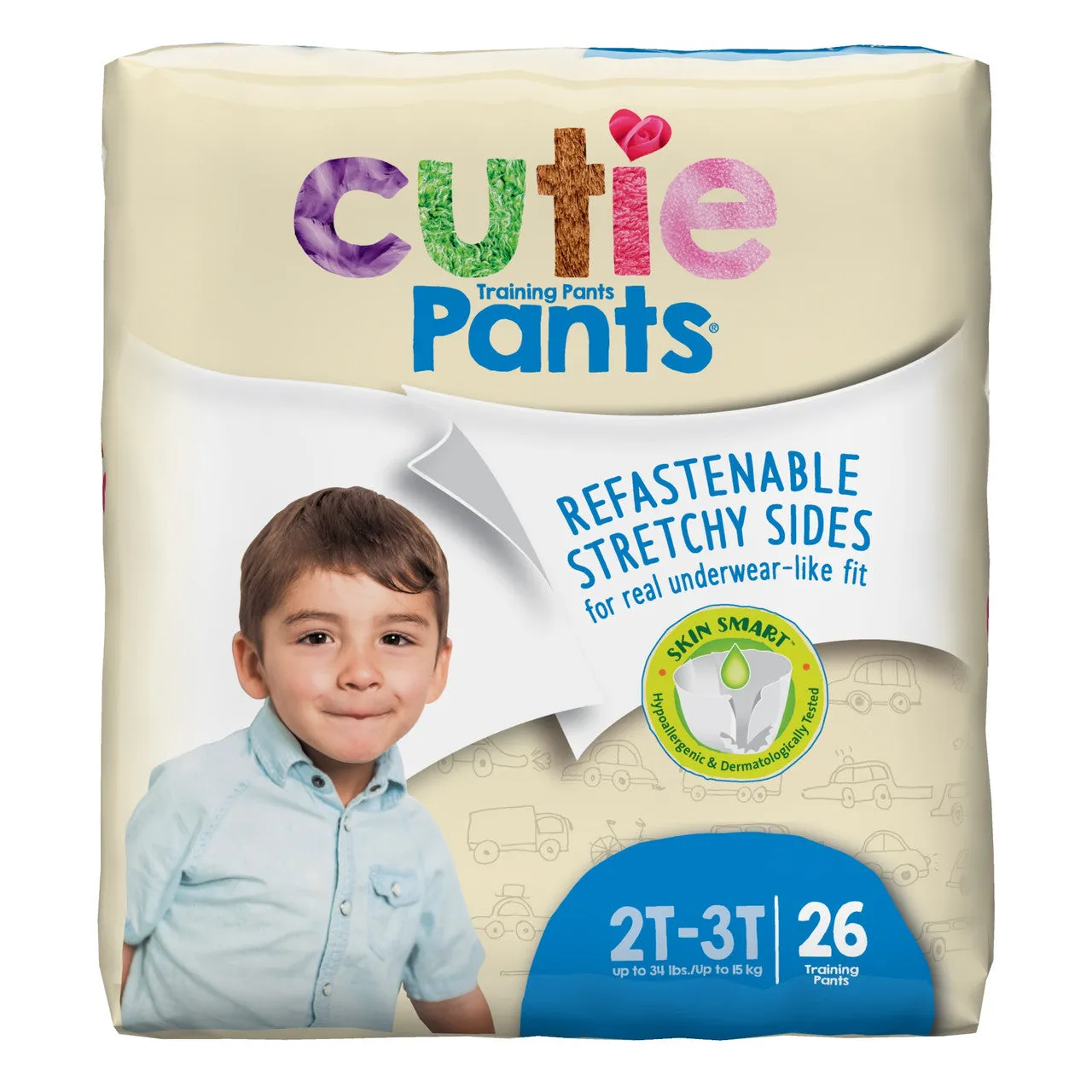 Cutie Pants™ Refastenable Training Pants for Boys 2T-3T, Up to 34 lbs.