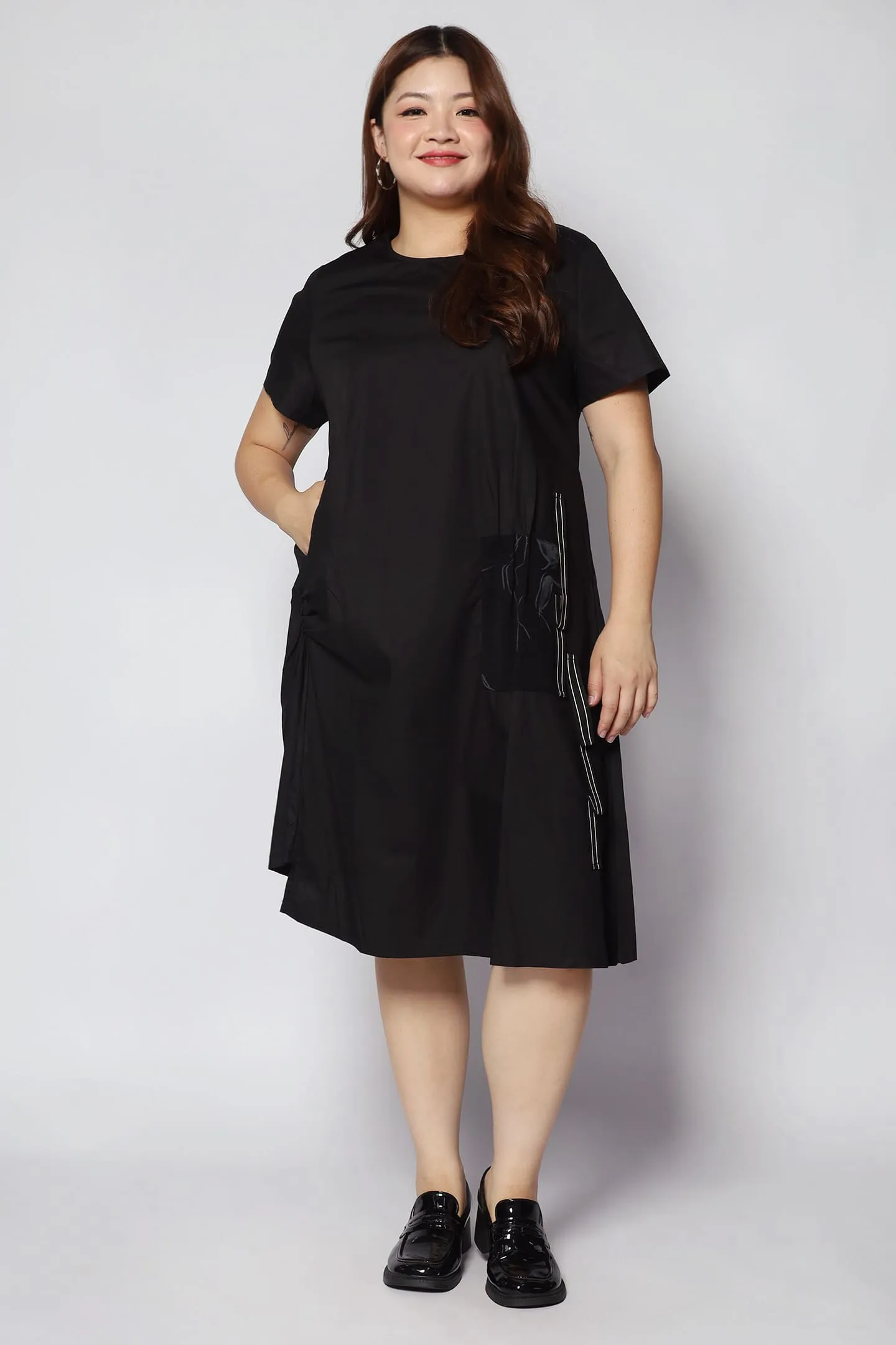 Dano Ruched Dress in Black