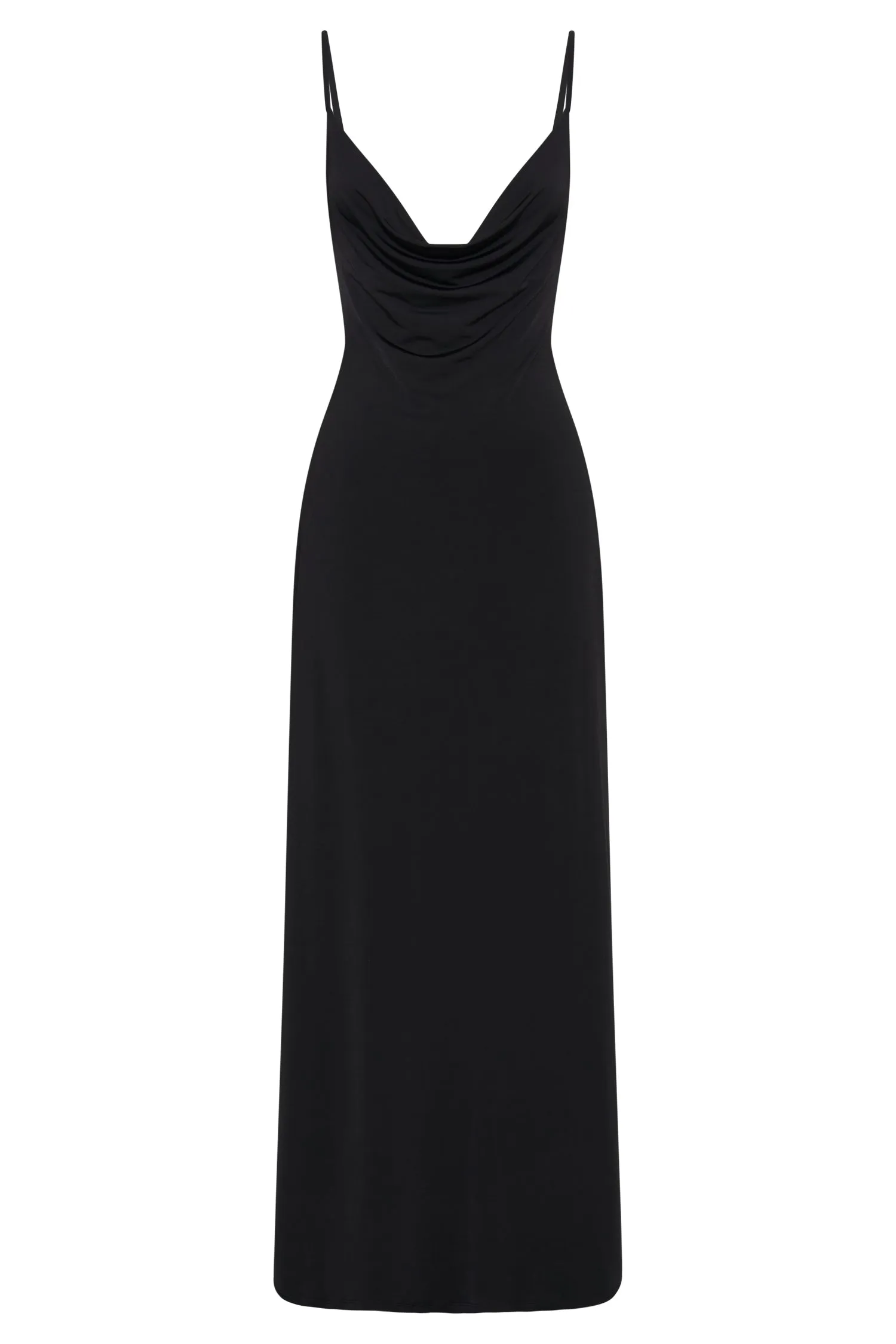 Darcy Cowl Maxi Dress With Low Back - Black