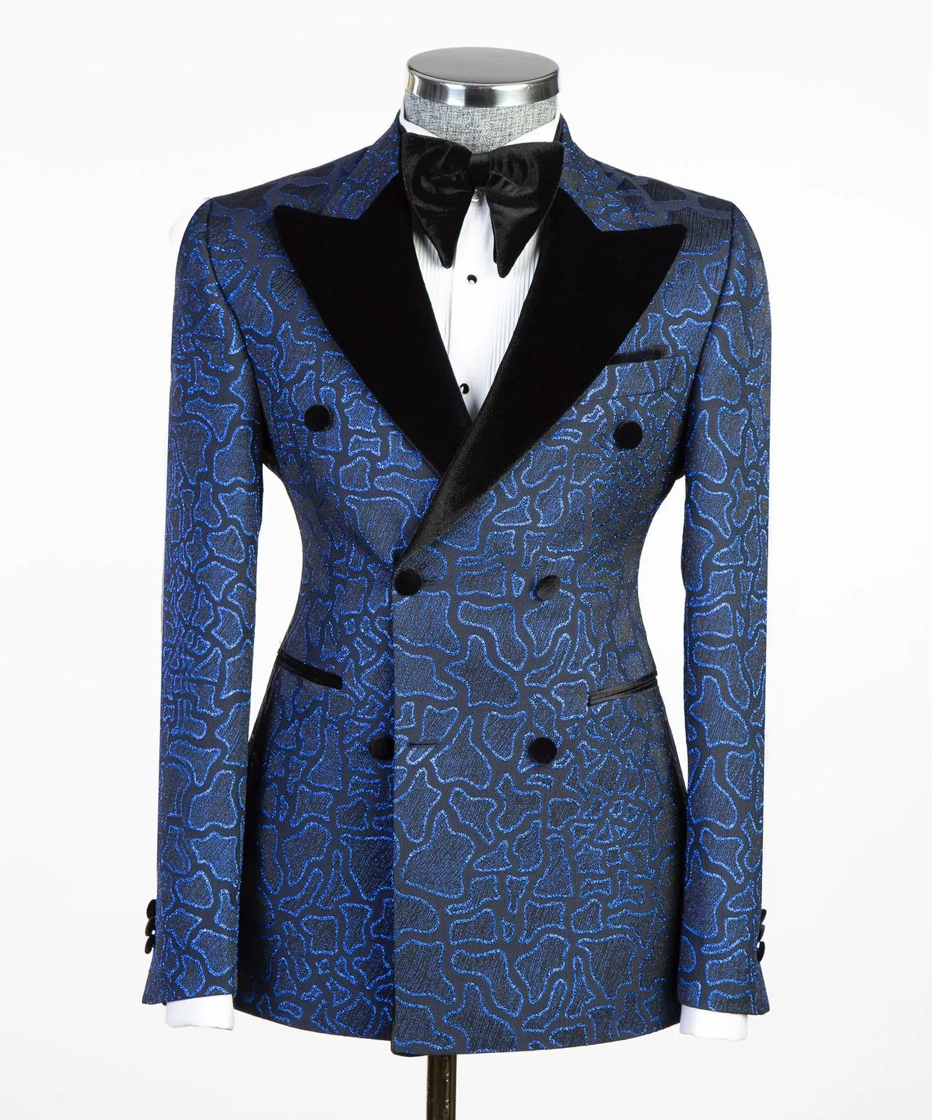 Designer Cobalt Blue Tuxedo Jacket Mens