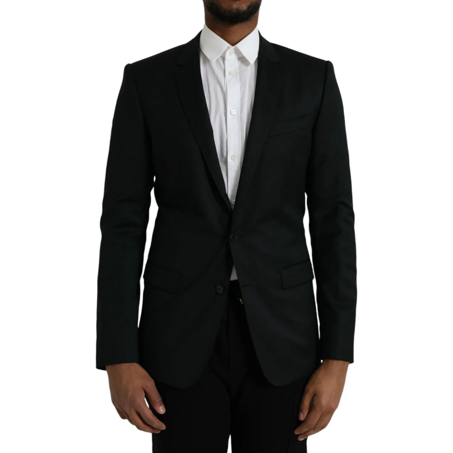 Dolce & Gabbana Black Wool MARTINI Single Breasted Blazer