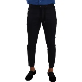 Dolce & Gabbana Elegant Dark Blue Skinny Jogging Pants