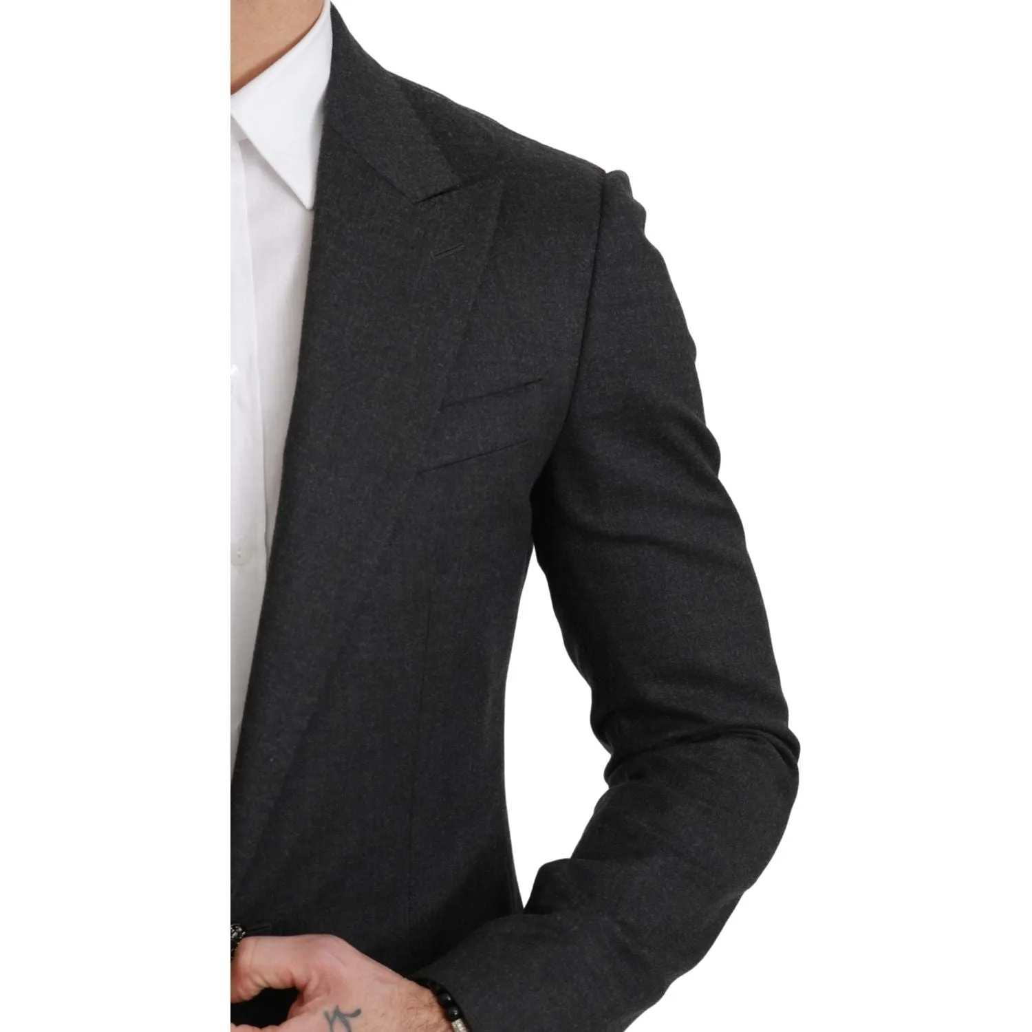 Dolce & Gabbana Elegant Gray Slim Fit Formal Blazer