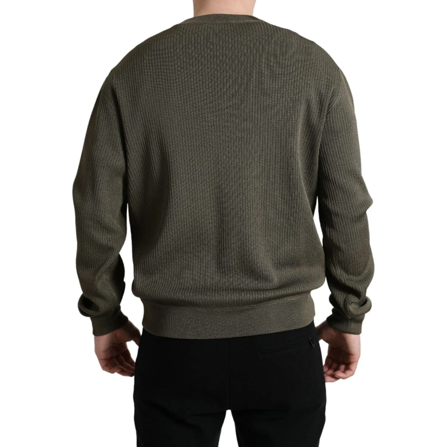 Dolce & Gabbana Elegant Green Crew Neck Sweater