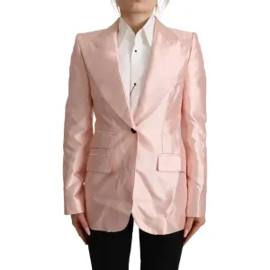 Dolce & Gabbana Elegant Pink Silk Blazer Jacket