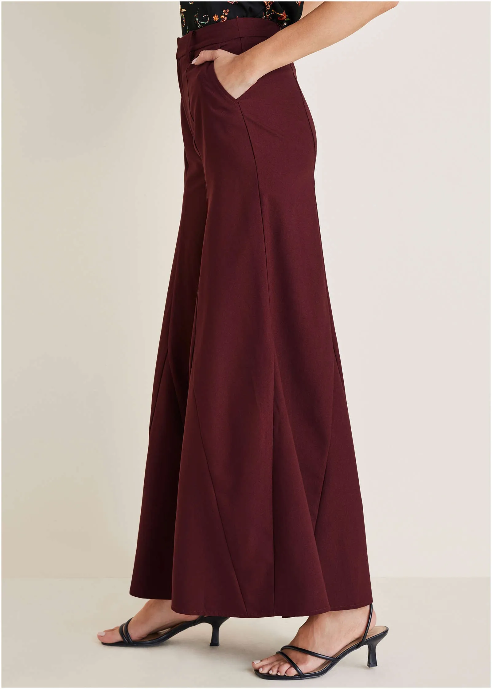 Dramatic Flare Pants - Wine