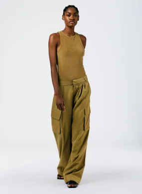 Drapey Suiting Asymmetrical Pleat Stella Pant