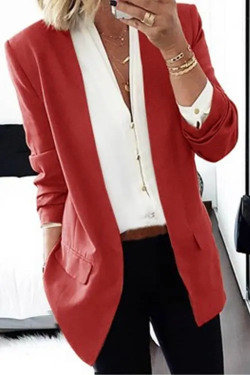 Dunnmall No Button Leisure Suit Blazer