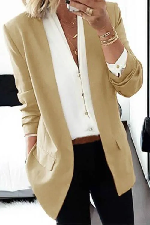 Dunnmall No Button Leisure Suit Blazer