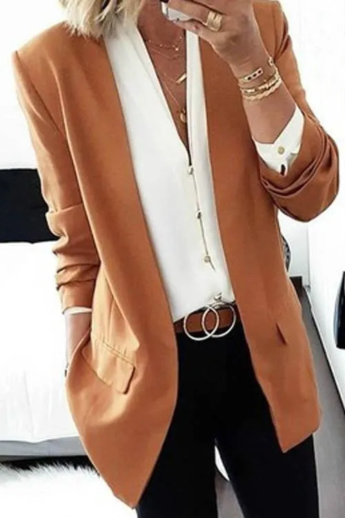 Dunnmall No Button Leisure Suit Blazer