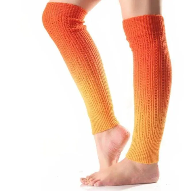 Elegant Cashmere Gradient Knit Leg Warmers for Winter Fashion