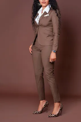 Elegant Decorative Pocket Blazer & Pants Set