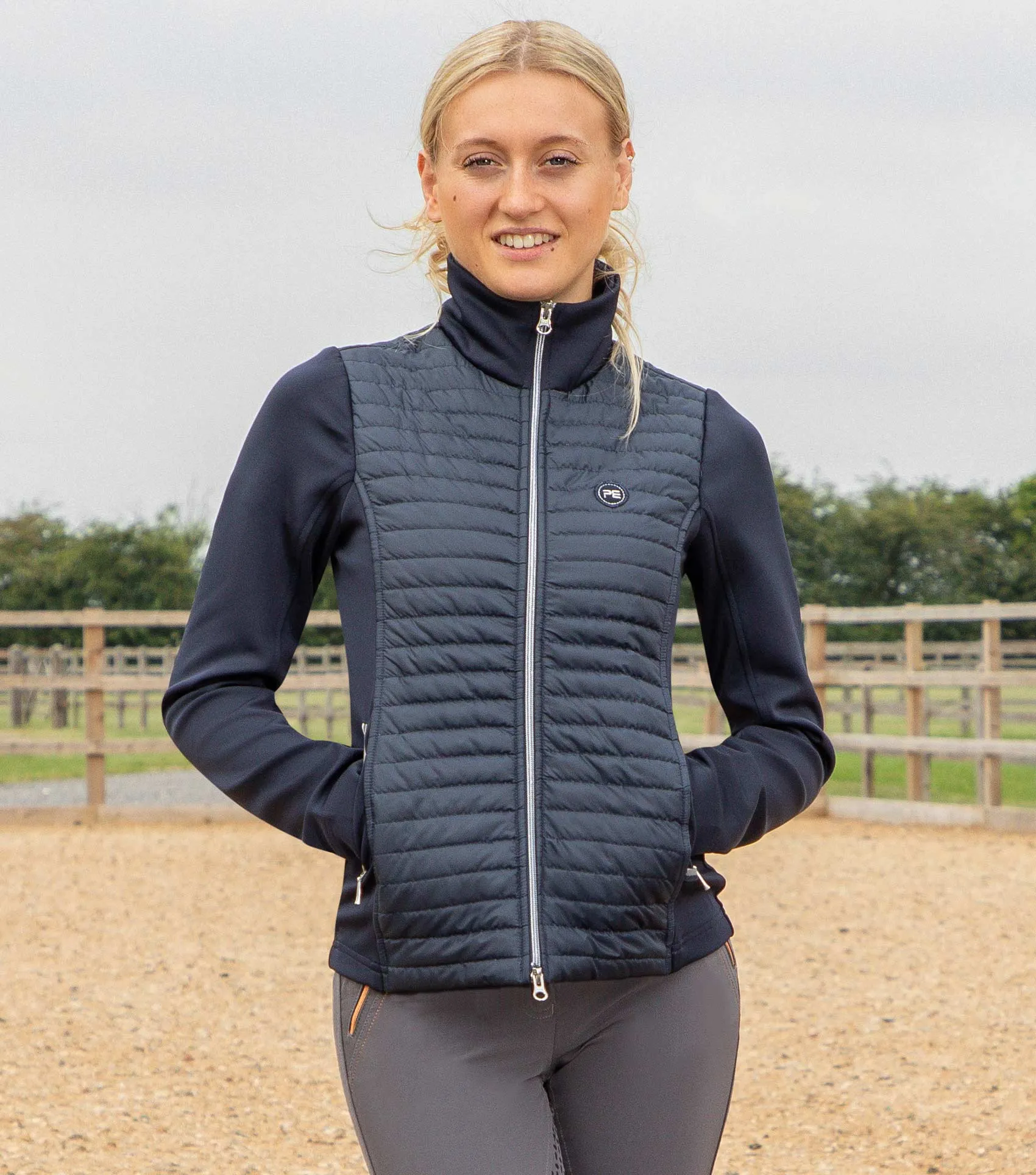 Elena Ladies Hybrid Technical Riding Jacket Navy