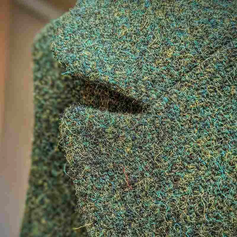 Eliz Scott Harris Tweed Taylor Long Gilet Green