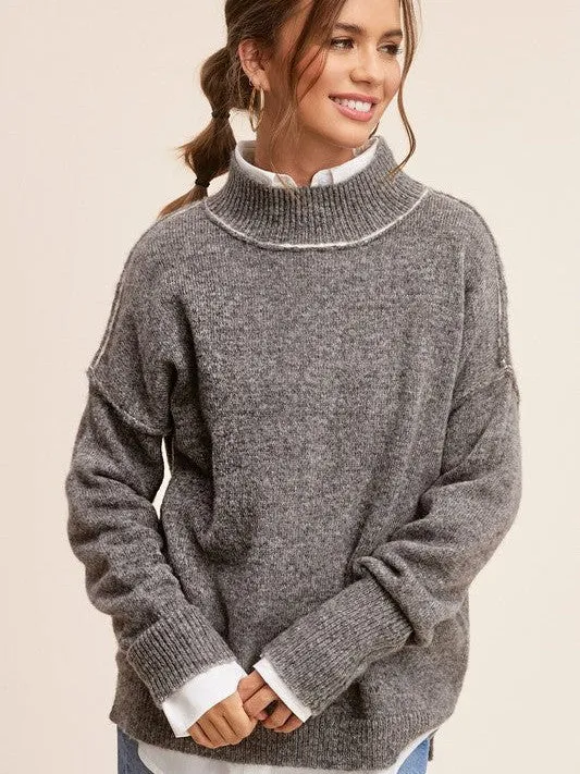 Embrace the Coziness Mock Neck Sweater