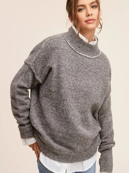 Embrace the Coziness Mock Neck Sweater