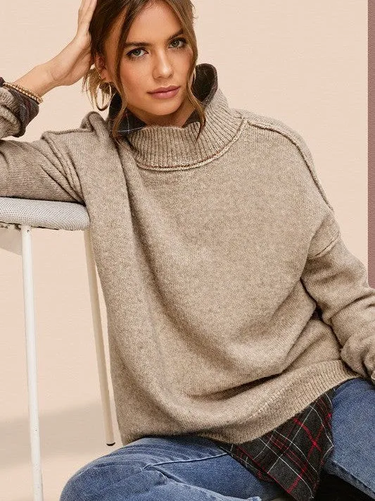 Embrace the Coziness Mock Neck Sweater