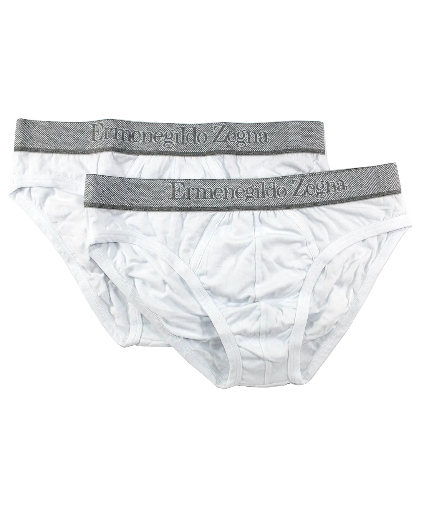 Ermenegildo Zegna Underwear White Stretch Cotton Midi Brief 2 Pack XXL SALE