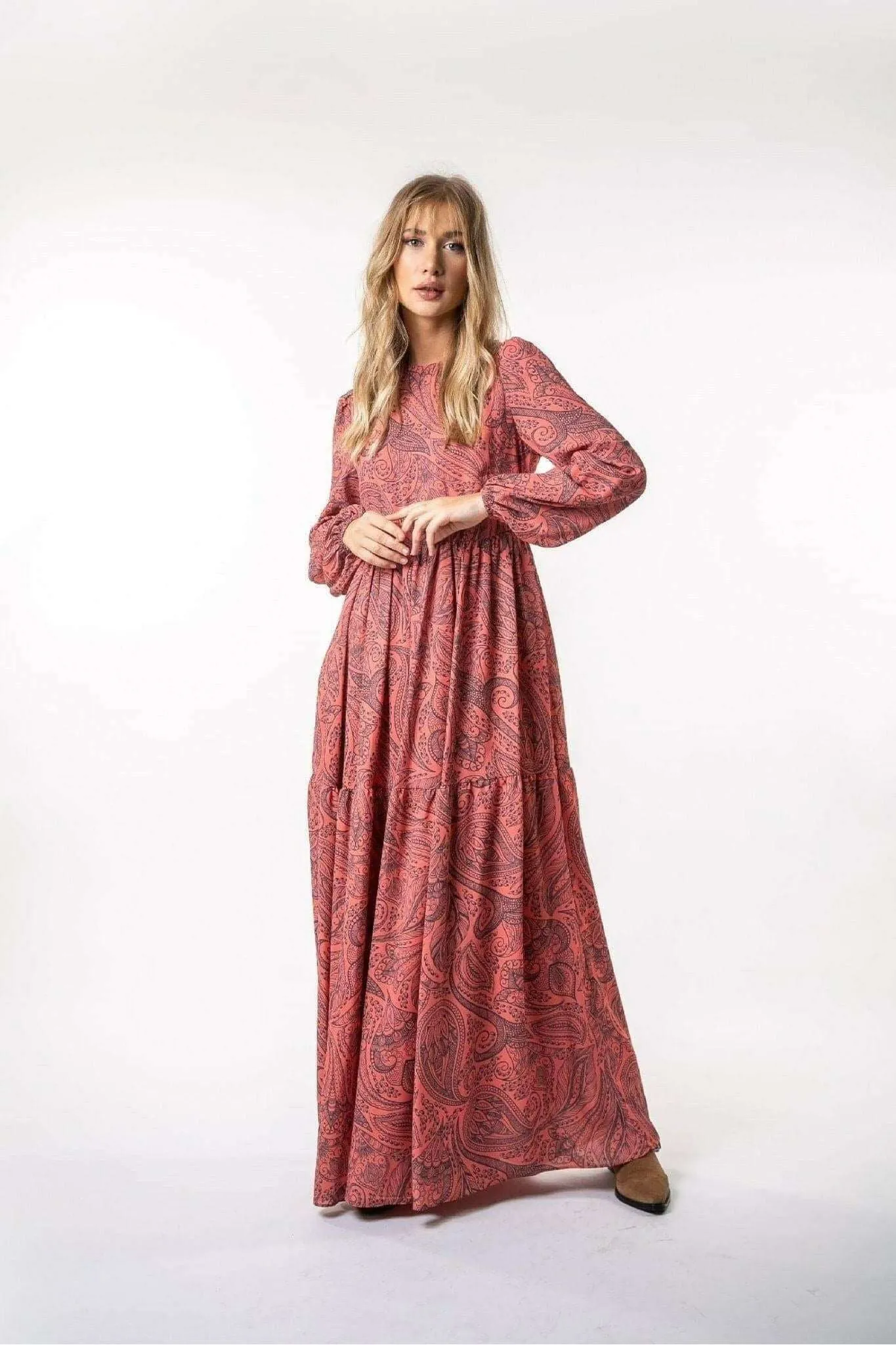 Eva Long Maxi Dress with Long Sleeves