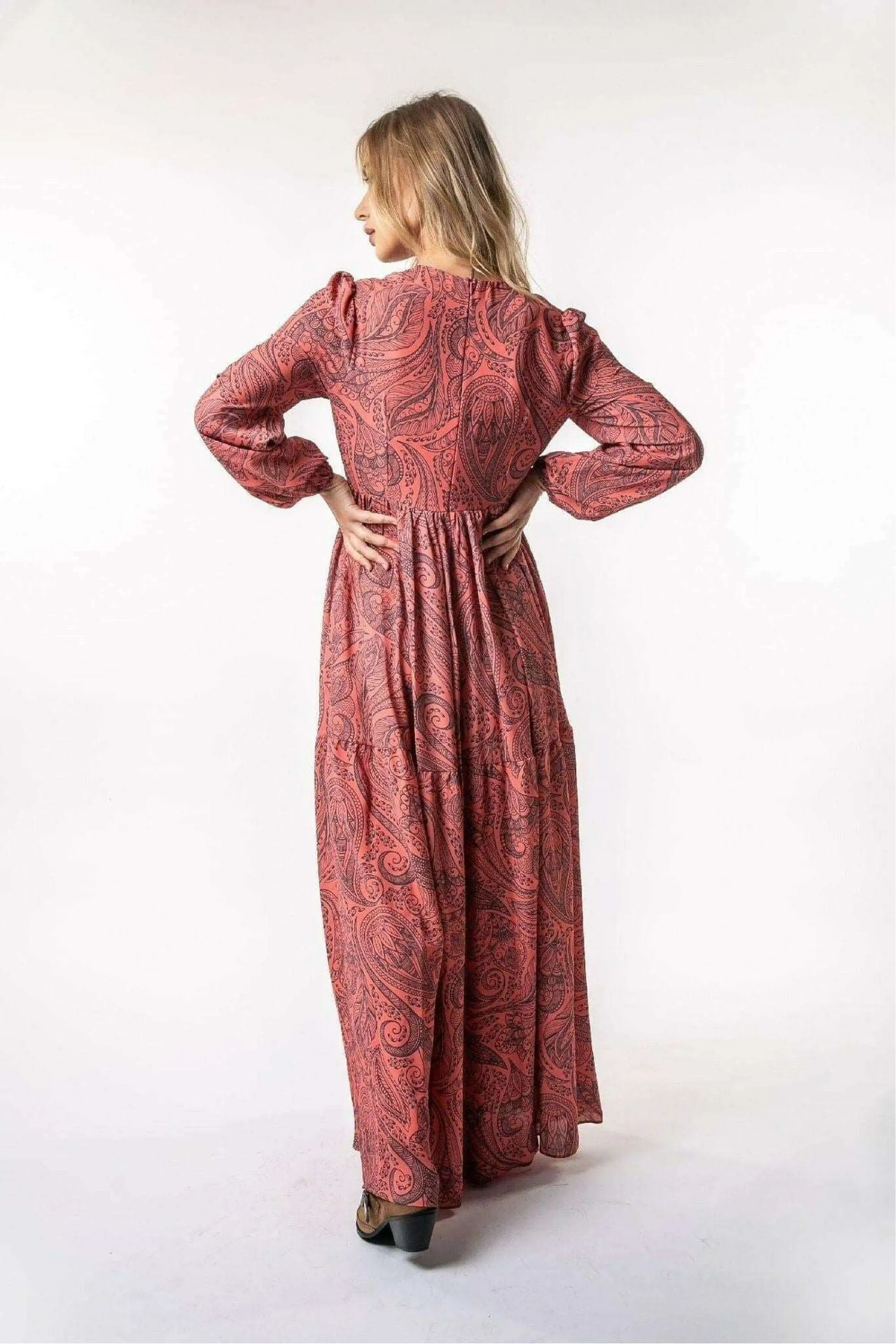 Eva Long Maxi Dress with Long Sleeves