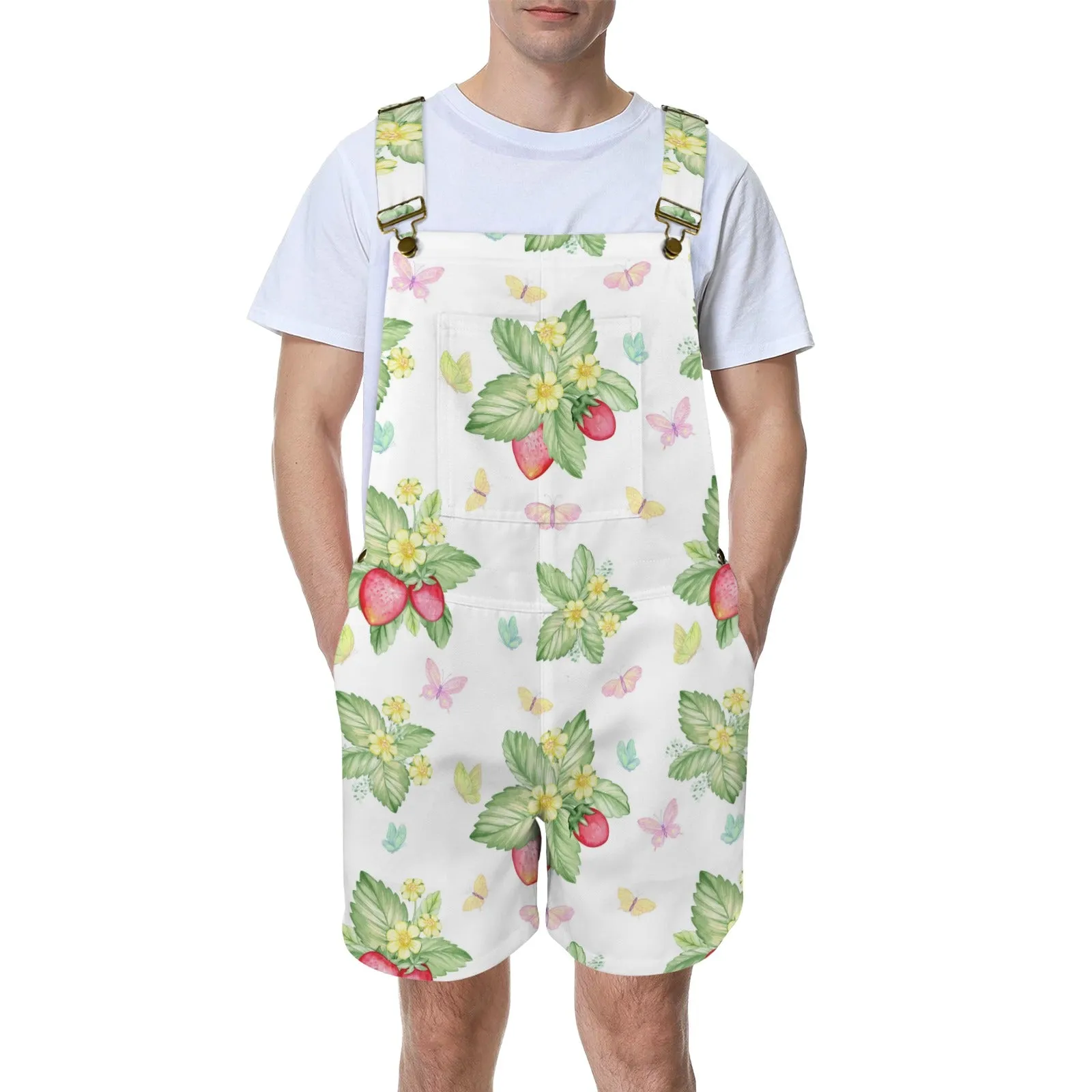 Everything Strawberries Unisex Shorts Suspender Jumpsuit