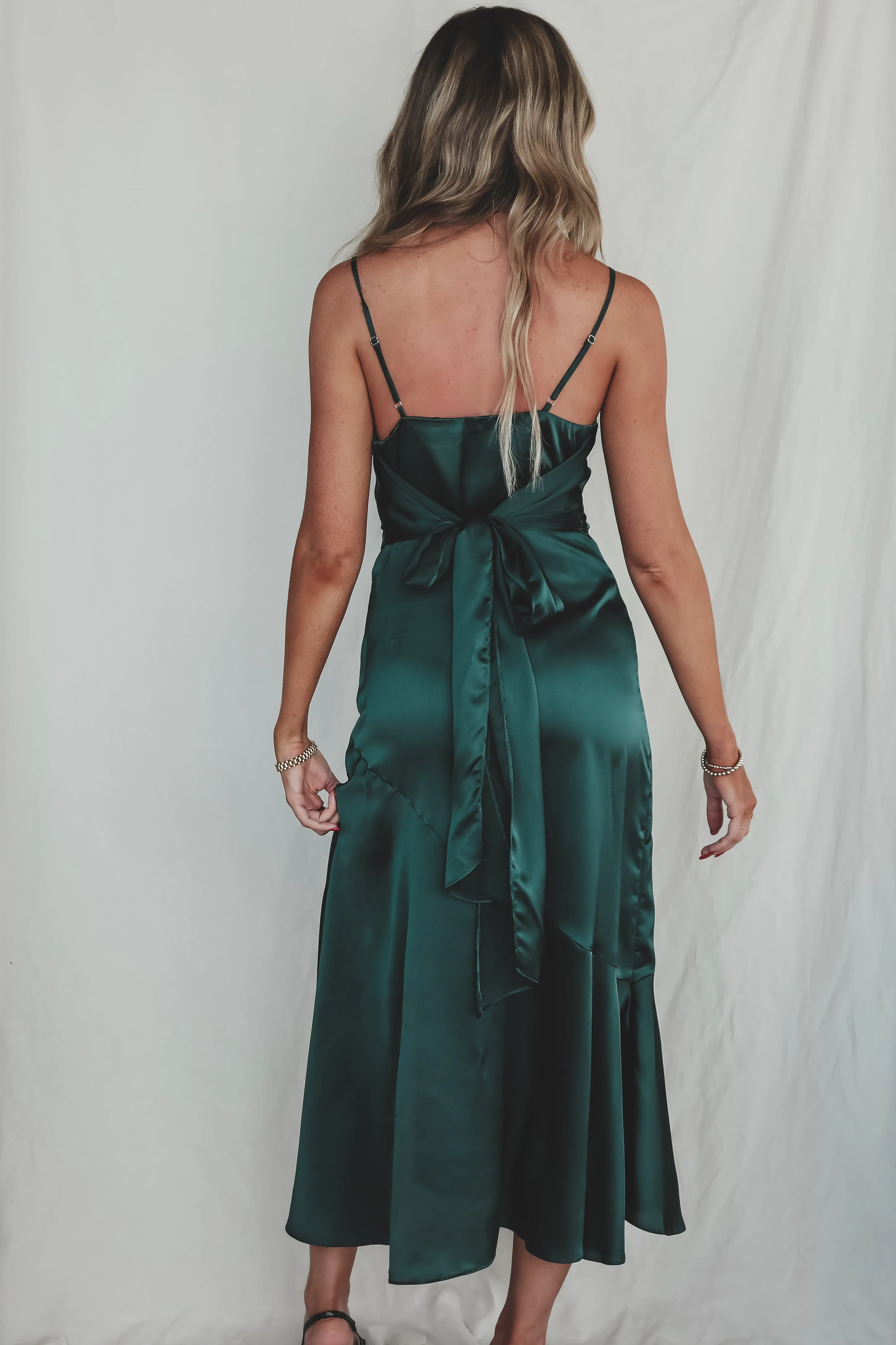 Extra Special Plus One Satin Maxi Dress