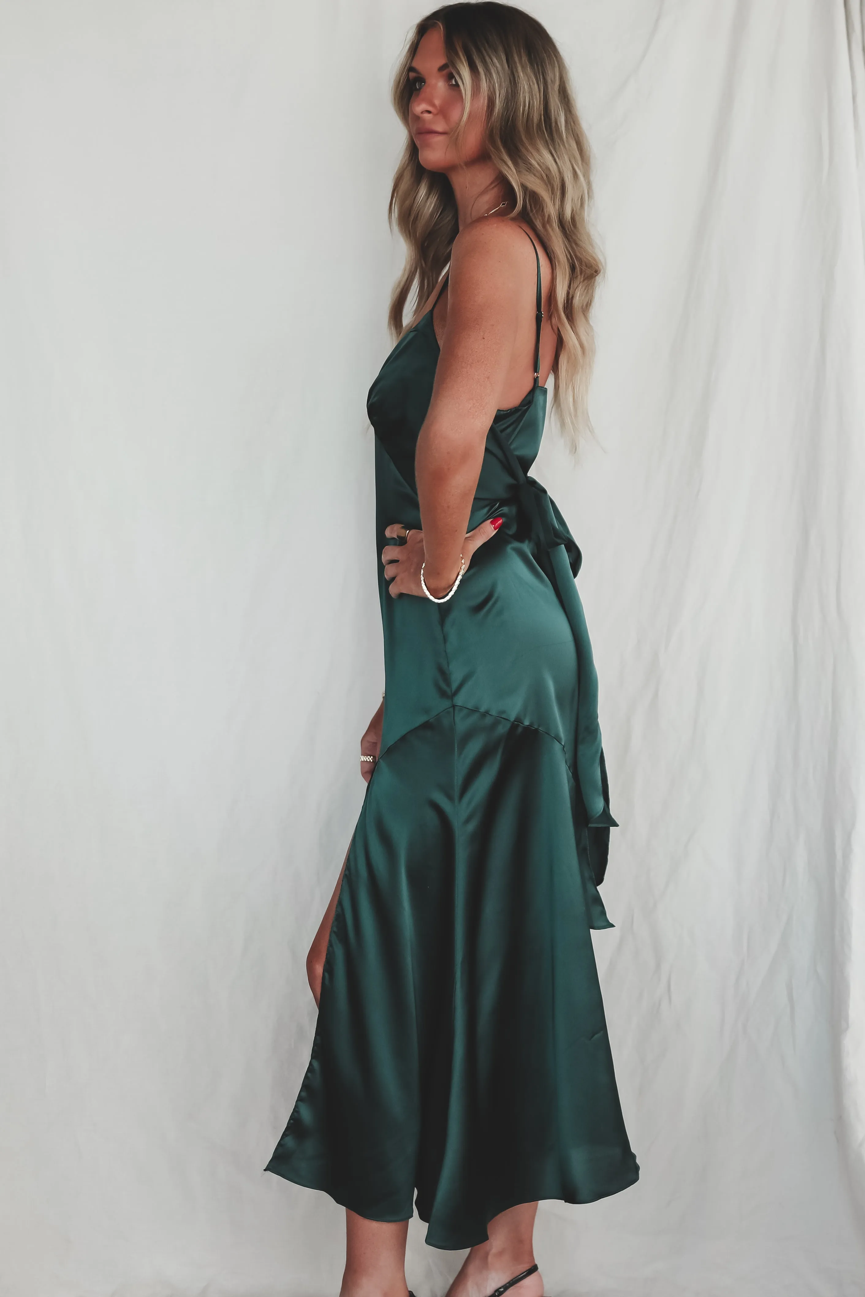 Extra Special Plus One Satin Maxi Dress