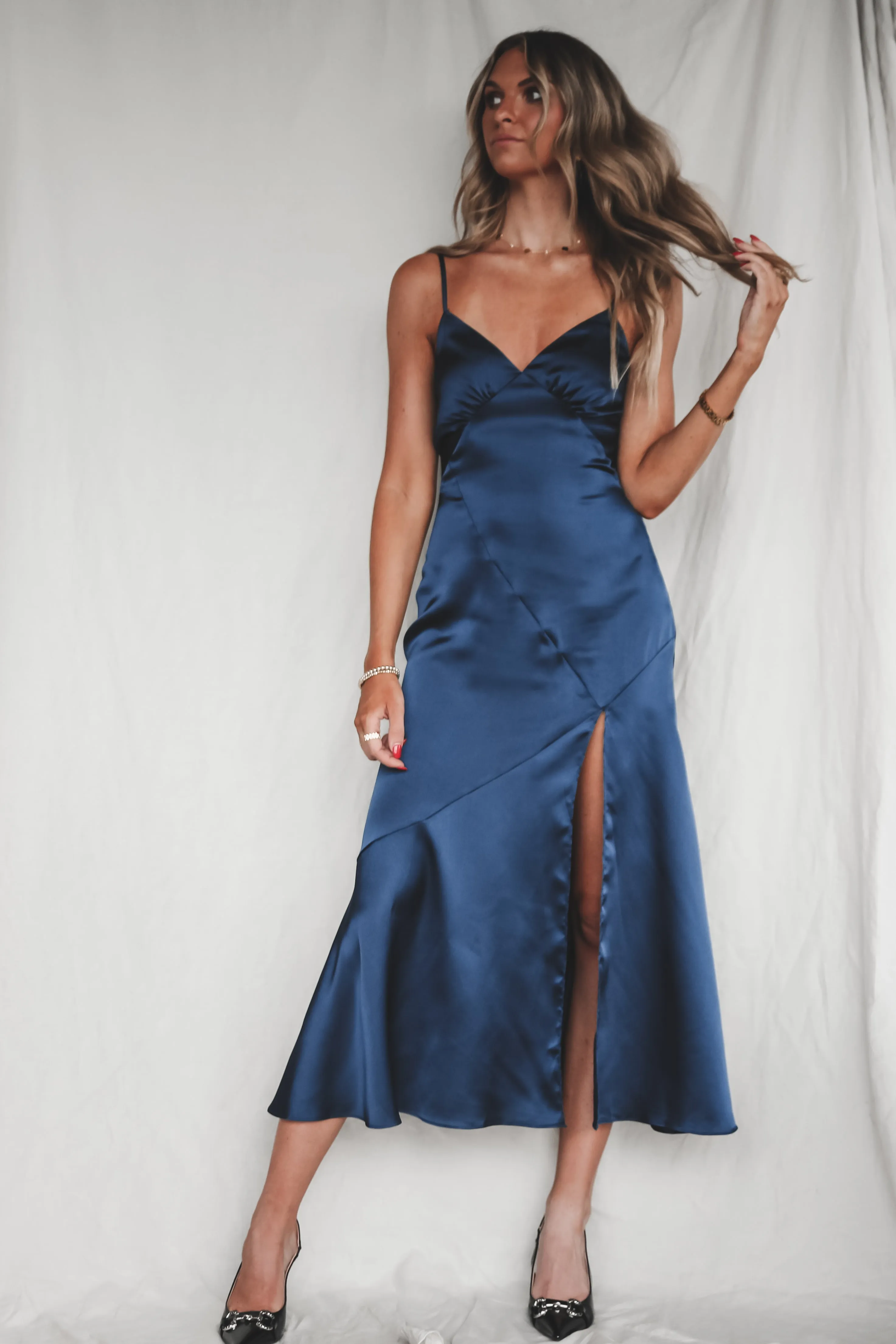 Extra Special Plus One Satin Maxi Dress