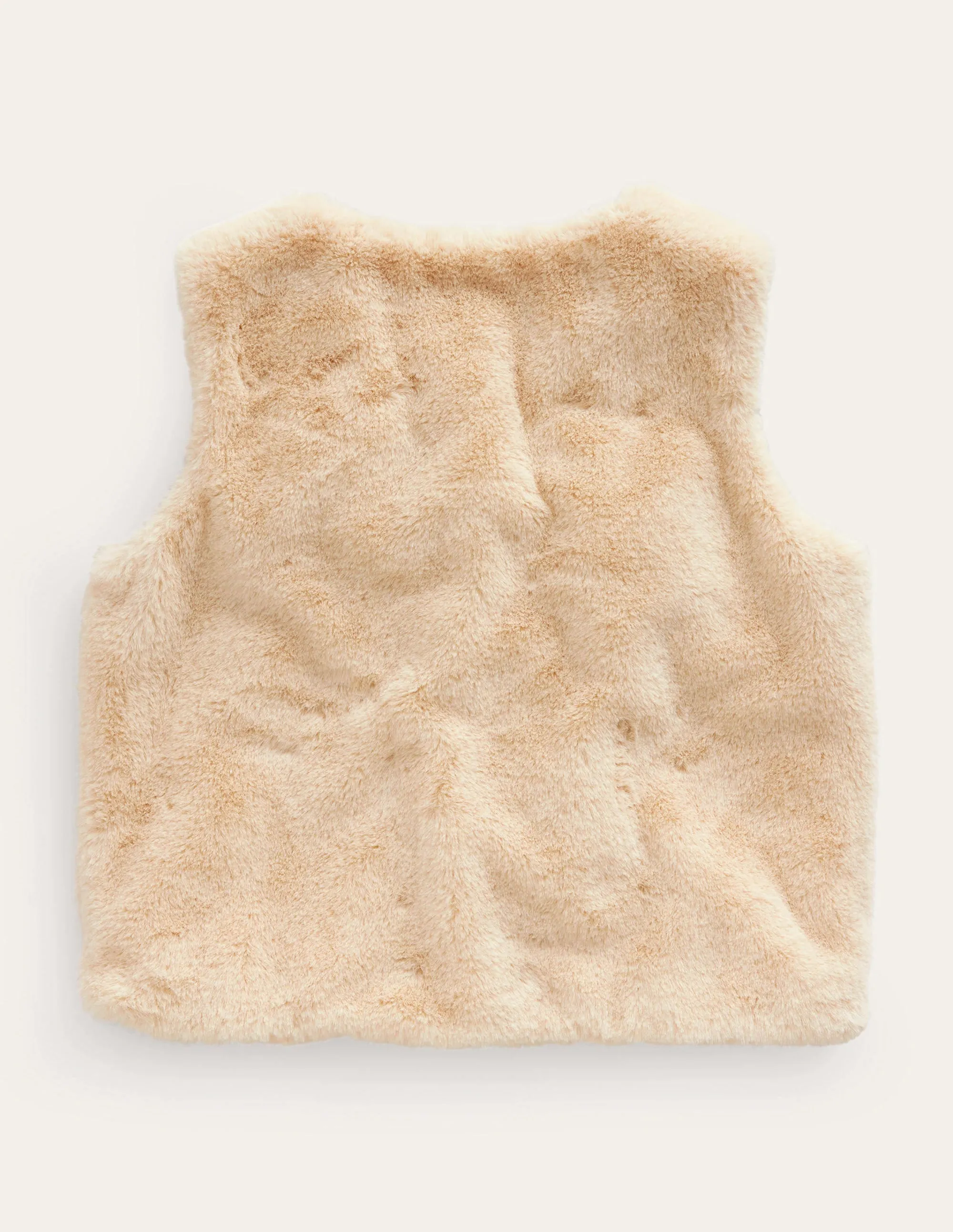 Faux Fur Gilet-Cafe Au Lait