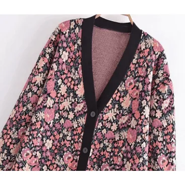 Floral Cardigan Sweater