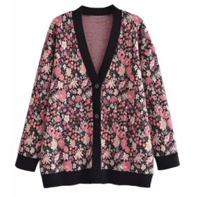 Floral Cardigan Sweater