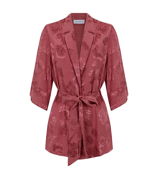 Flowy Belted Blazer Pink