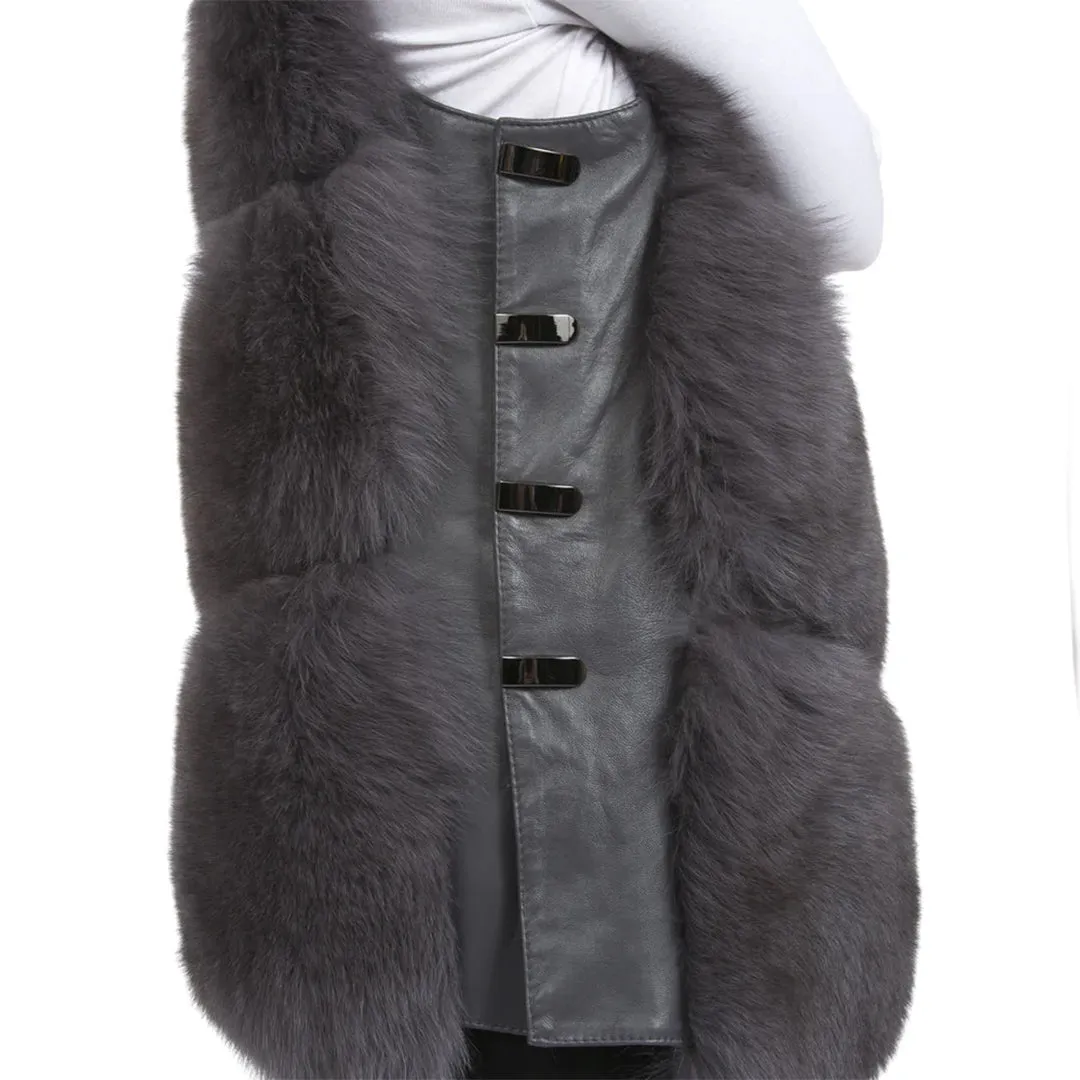 Fox Fur Gilet Grey by Jayley