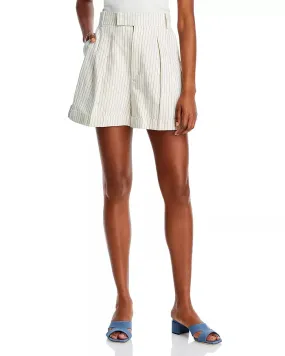 Frame - Pleated Wide Cuff Short in Cream Multi