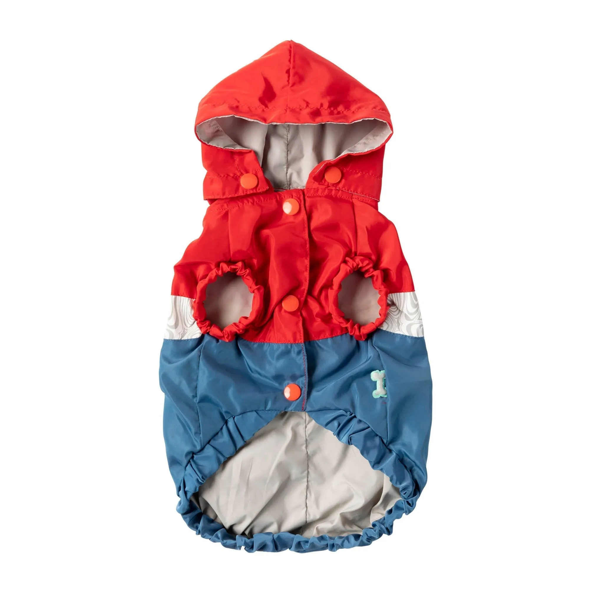 FuzzYard Apparel The Seattle Dog Raincoat Red and Blue Size 1 XXSmall***