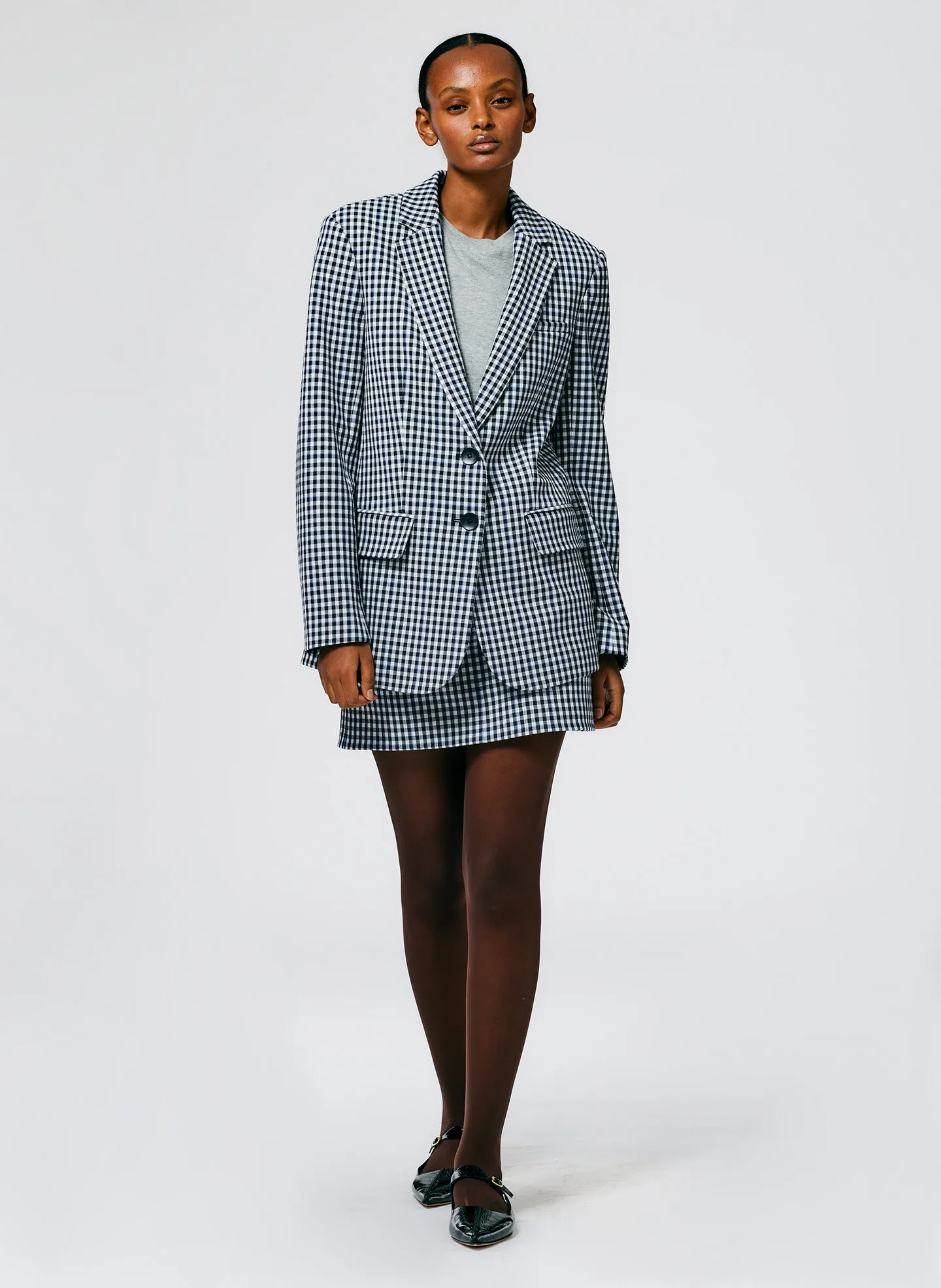 Gingham Suiting Mini Trouser Skirt