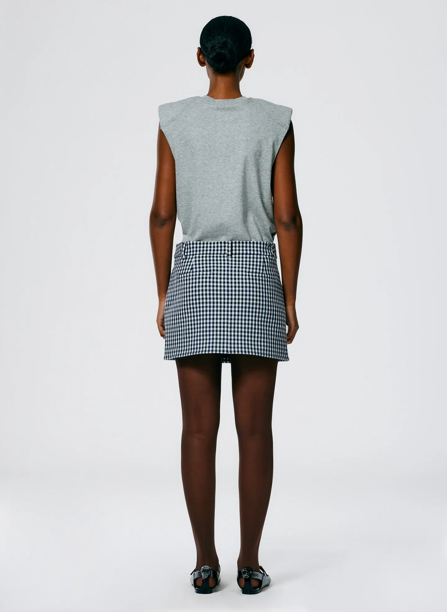 Gingham Suiting Mini Trouser Skirt