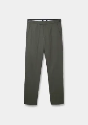 Green Cotton Linen Formal Trousers