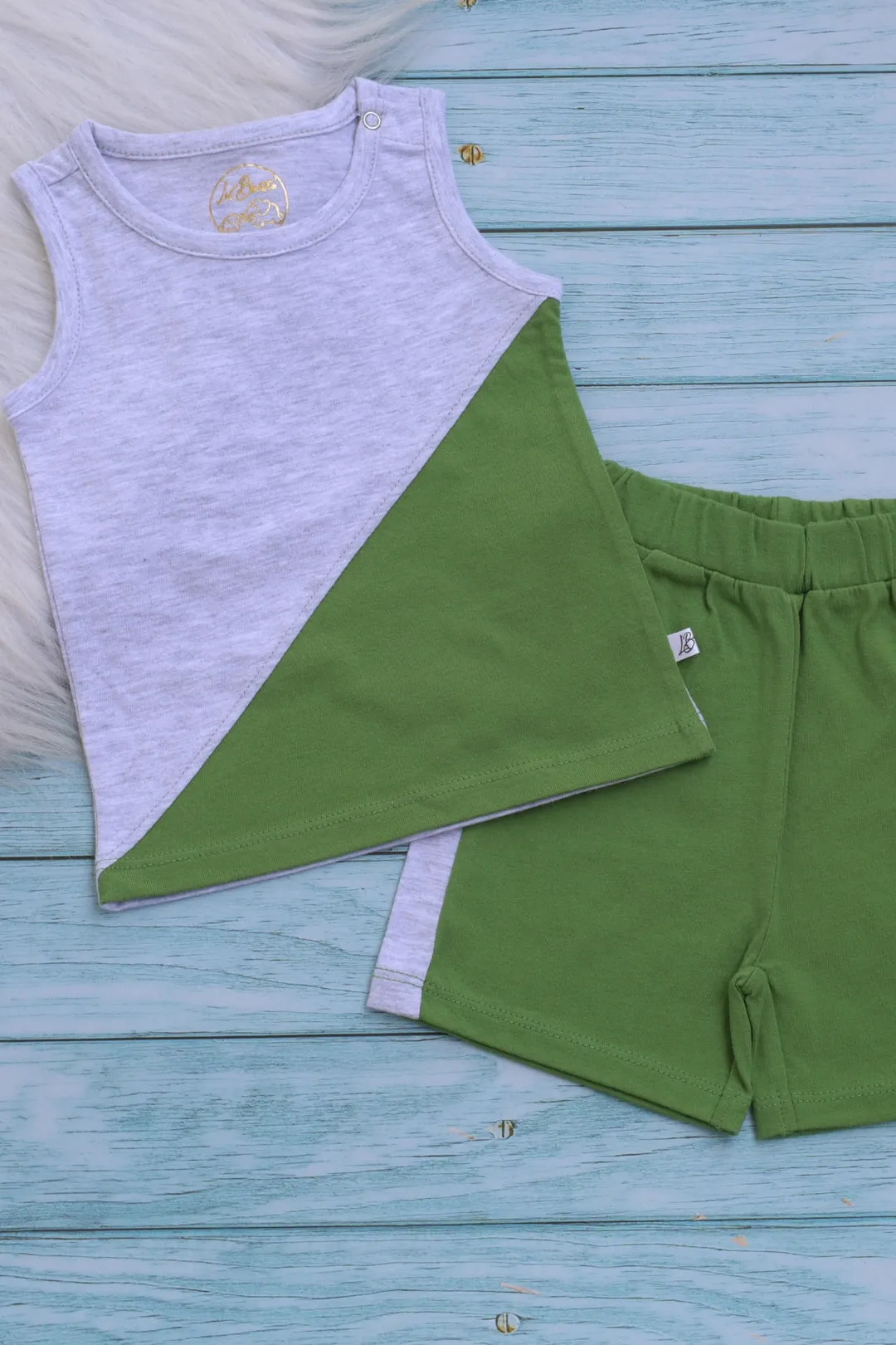 Green Patch-Boys Vest and Shorts