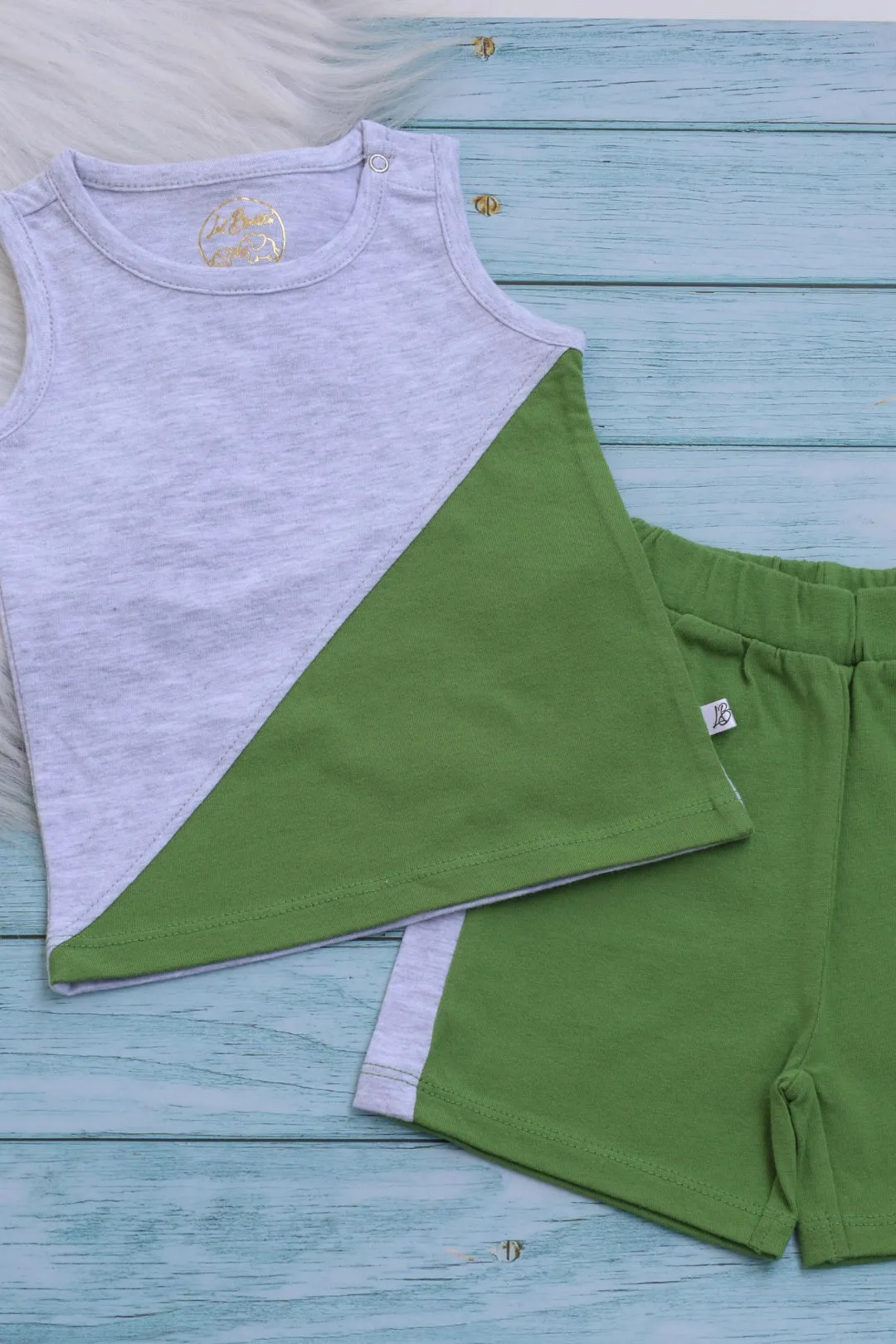 Green Patch-Boys Vest and Shorts