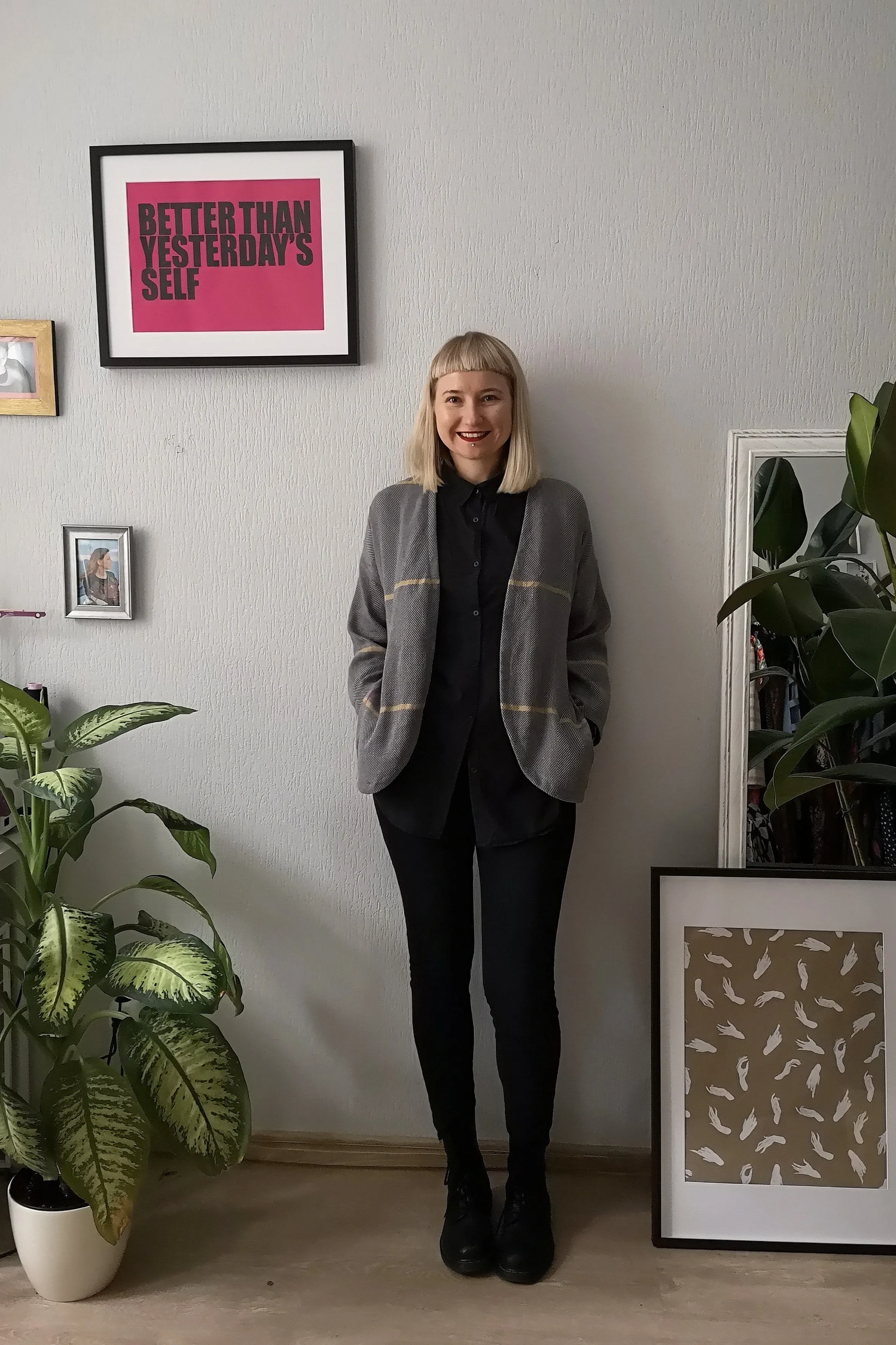 Grey Oversized Textured Linen and Wool Blend Kimono Jacket - Perfect Minimalist Piece (without belt)