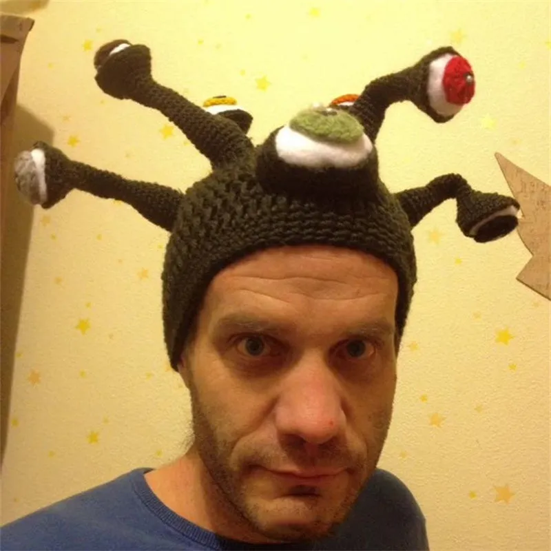 Hand Knitted Funny Octopus Hat Men Women Winter Warm Tentacle Cap