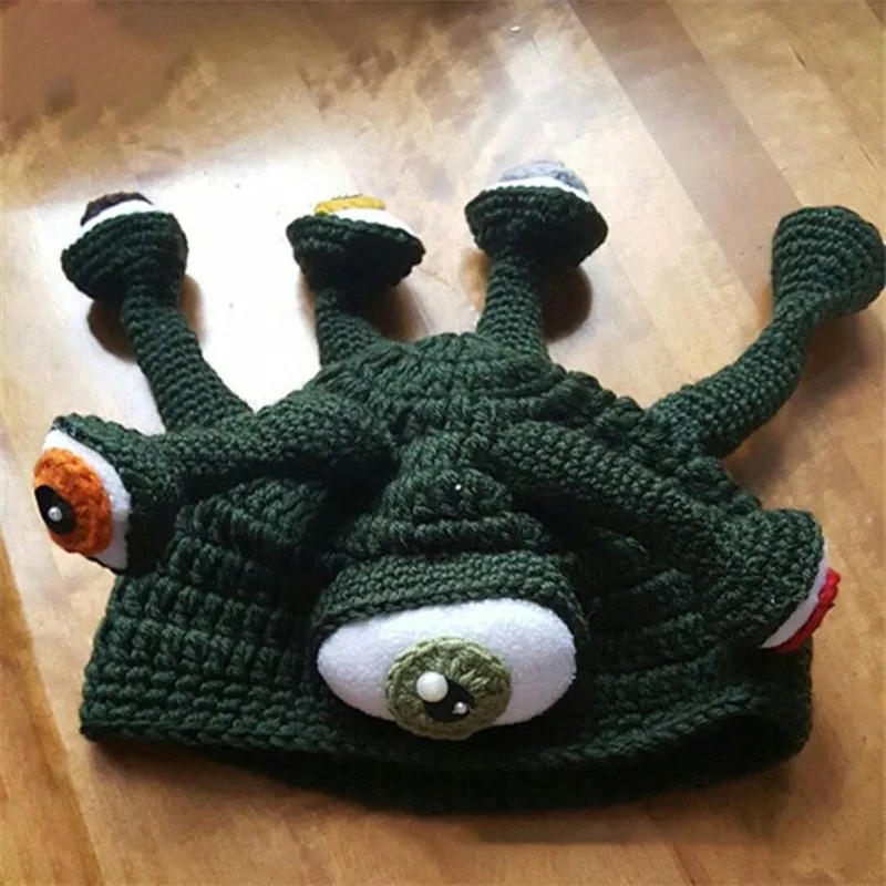 Hand Knitted Funny Octopus Hat Men Women Winter Warm Tentacle Cap