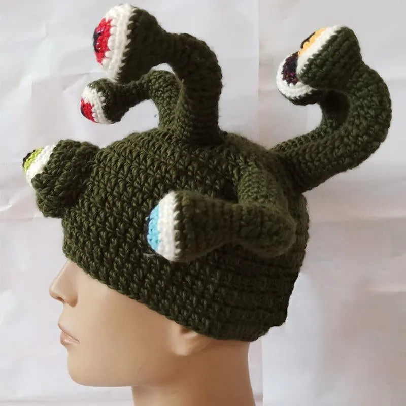 Hand Knitted Funny Octopus Hat Men Women Winter Warm Tentacle Cap