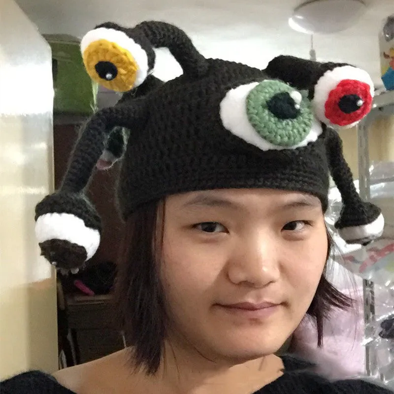 Hand Knitted Funny Octopus Hat Men Women Winter Warm Tentacle Cap