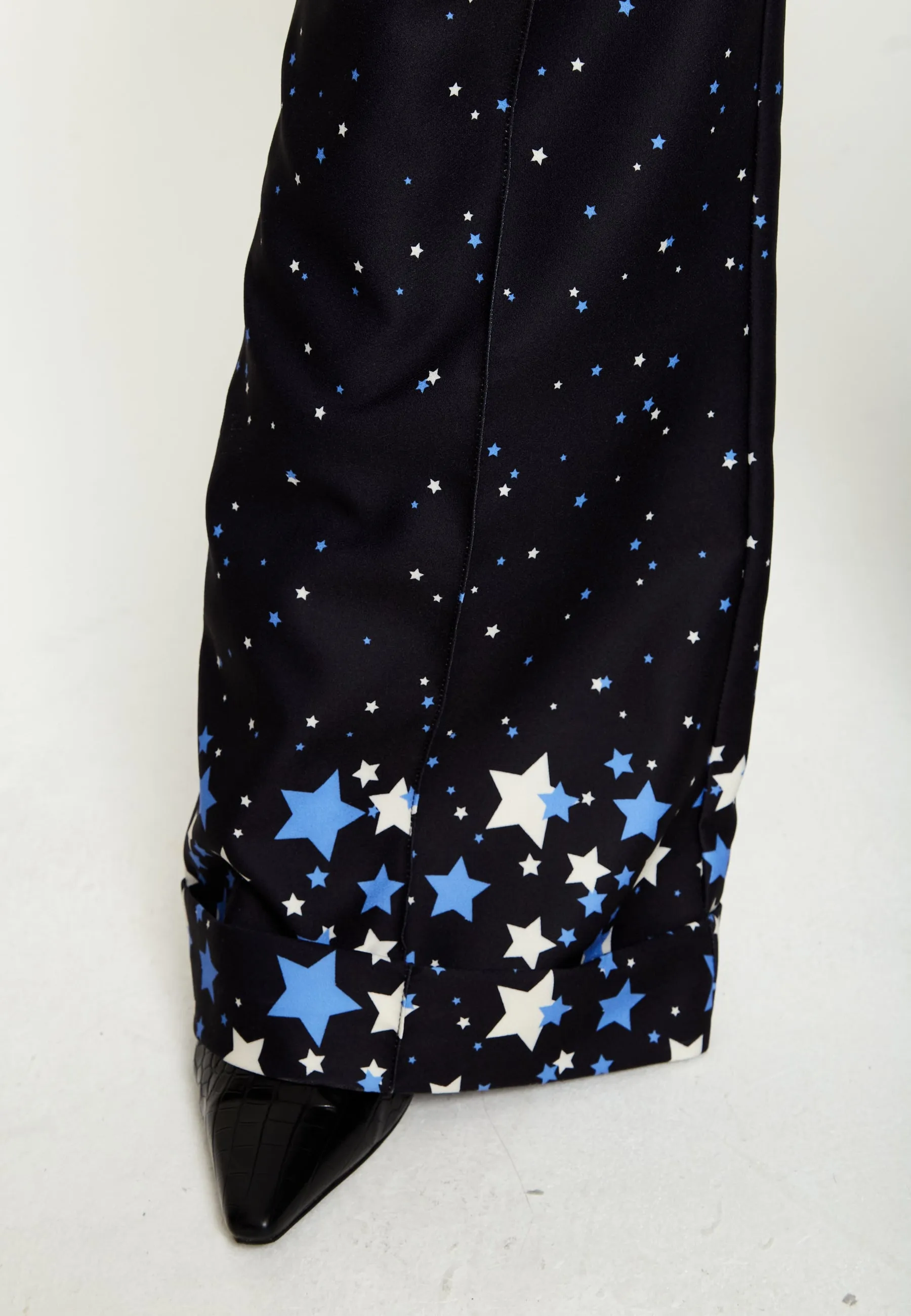 House Of Holland Star Print Trousers In Black