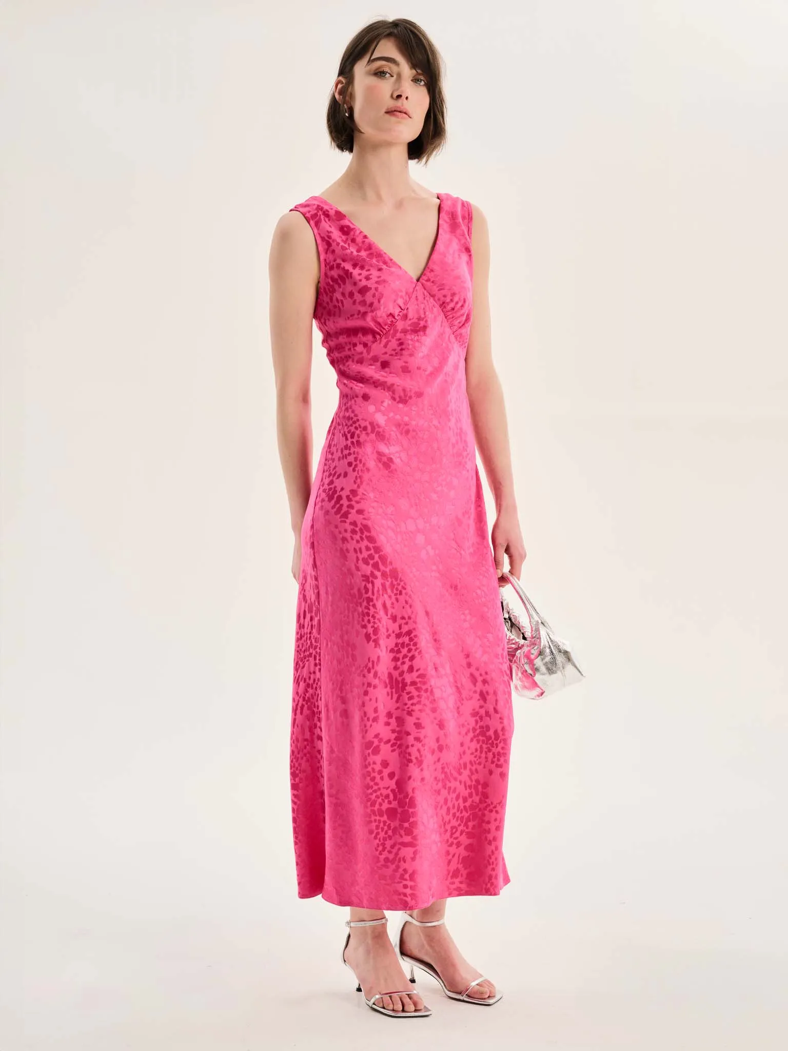 Iris Maxi Dress in Cerise Pink