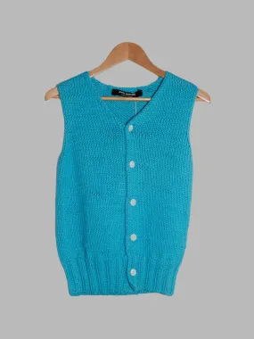 Junya Watanabe Comme des Garcons 1997 thick blue cotton knitted vest