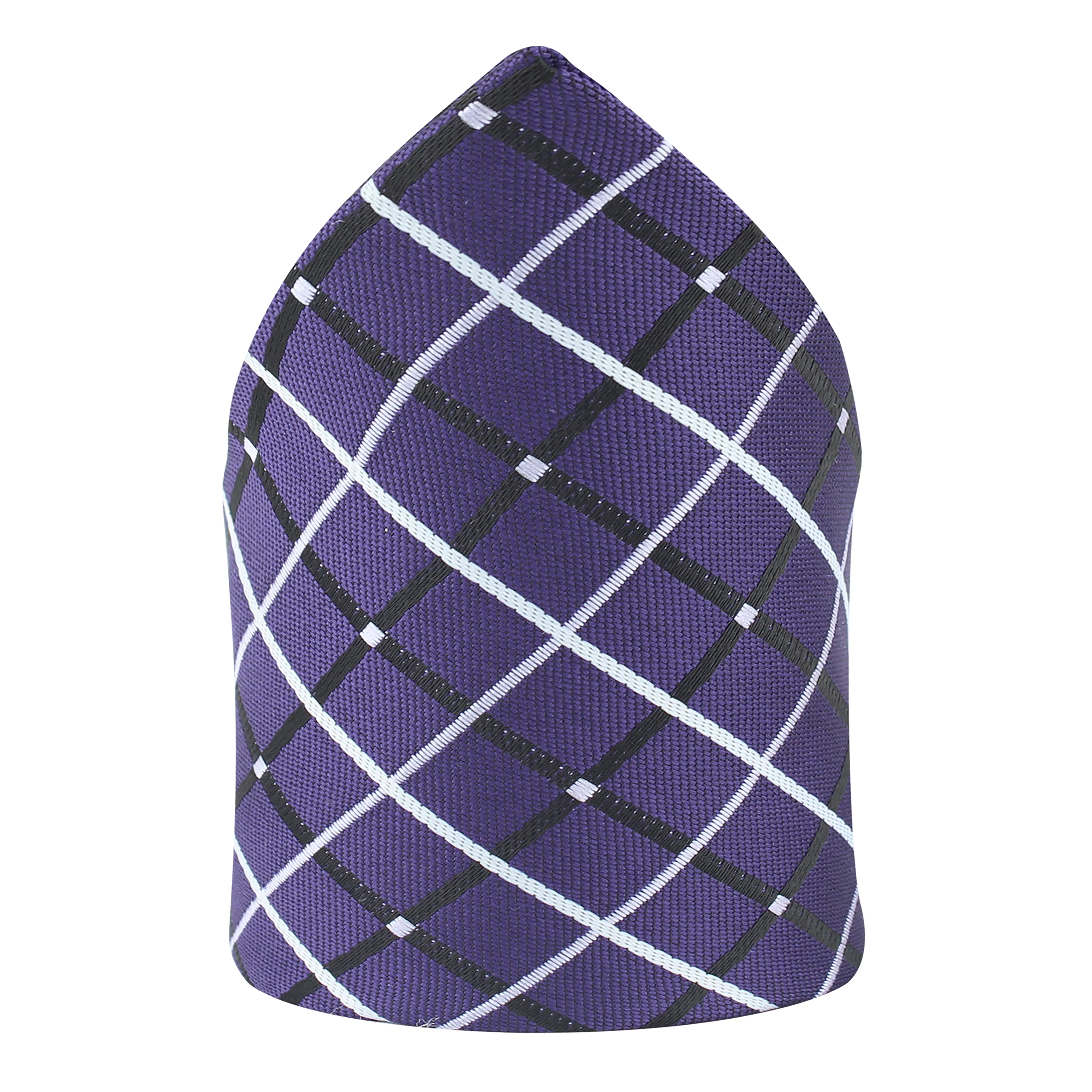 Kovove Elegant Blue Checkered Pocket Square For Men