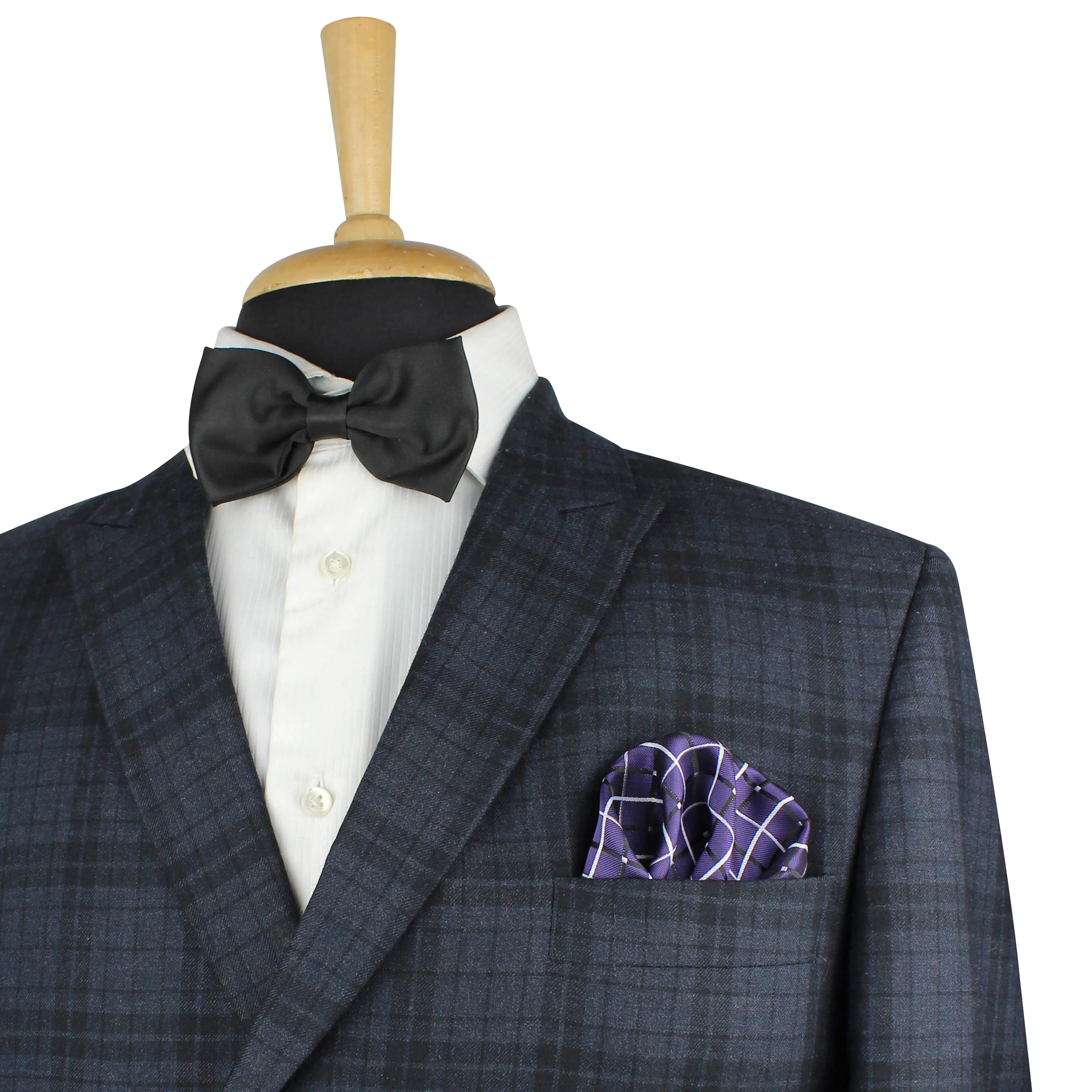 Kovove Elegant Blue Checkered Pocket Square For Men